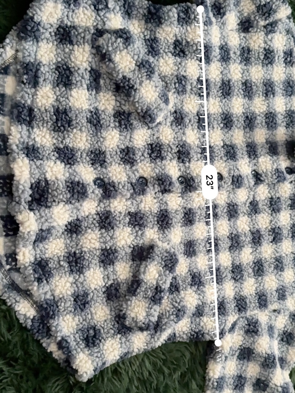 3/$25✨ Oversized Grace Karin Navy & Cream Sherpa Shacket Jacket Sz S - Picture 6 of 7